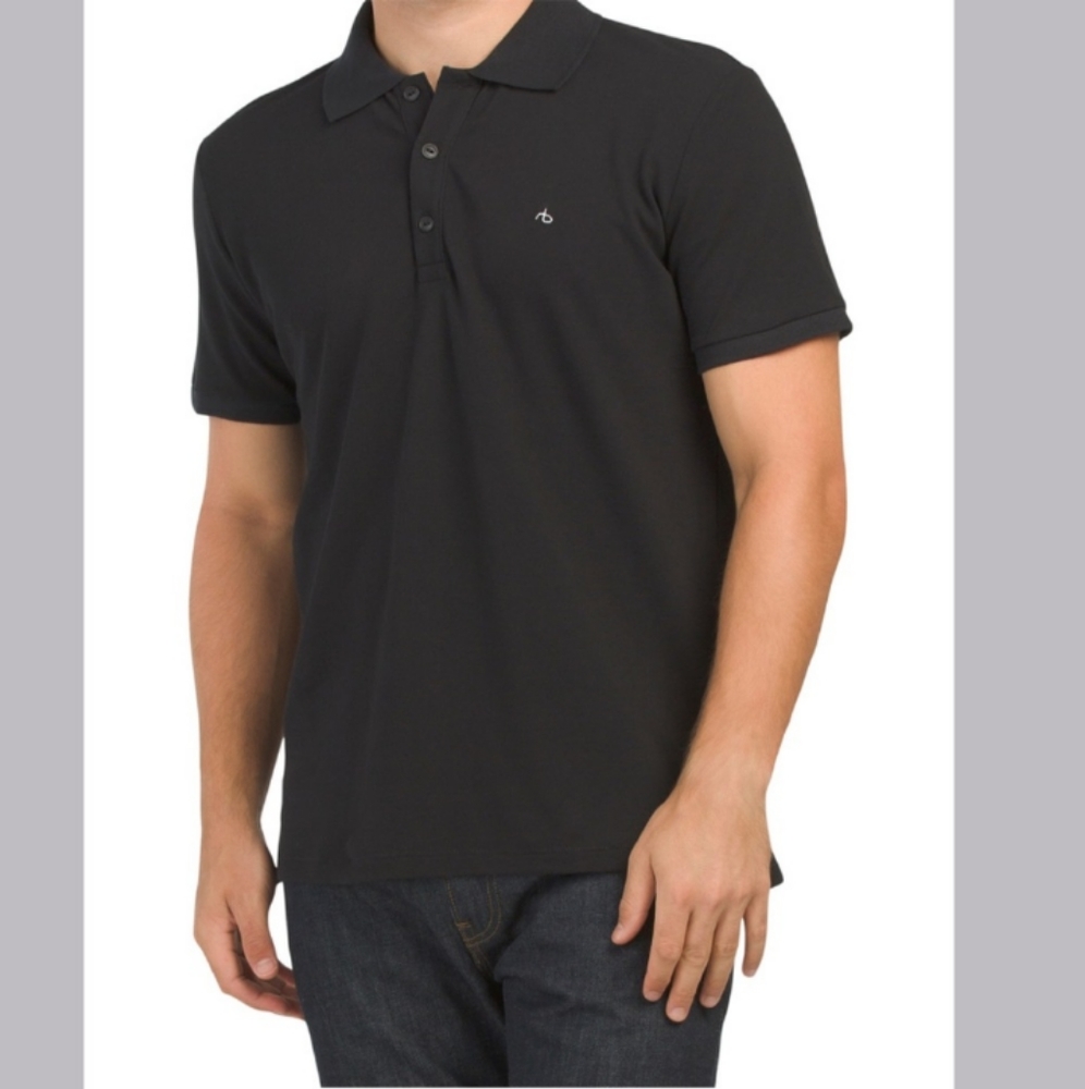 Rag & Bone Shirt Men's Polo Short Sleeve Collared Bottom charcoal Cotton